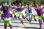 Indy Junteenth Celebration dancers jumping in air