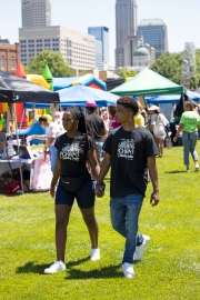 Indy Junteenth Celebration couple holding hands at festival