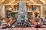 Santa Claus would find this spot by the fireplace cozy