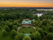 Santa Claus, Indiana's Big Tree Farm  aerial shot