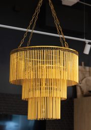 A gold chandelier