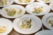 Garlic confited Albacore, fazzoletti, caper, broccoli pesto, lemon ricotta from Iozzo’s Garden of Italy, Alan Sternberg