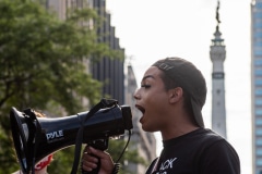 Indy10/Black Lives Matter resumed protests demanding justice for the police killings of Indianapolis residents Dreasjon Reed and Mc'Hale Rose.