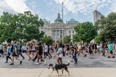 Indy10/Black Lives Matter resumed protests demanding justice for the police killings of Indianapolis residents Dreasjon Reed and Mc'Hale Rose.