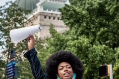 Indy10/Black Lives Matter resumed protests demanding justice for the police killings of Indianapolis residents Dreasjon Reed and Mc'Hale Rose.