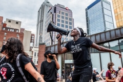 Indy10/Black Lives Matter resumed protests demanding justice for the police killings of Indianapolis residents Dreasjon Reed and Mc'Hale Rose.