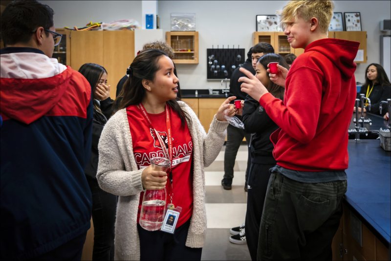 Chin Refugees of Indianapolis
Miriam Mawi (left), a Southport, Indiana, High School teacher and Burmese Chin refugee, instructs students in how to extract DNA from their saliva.