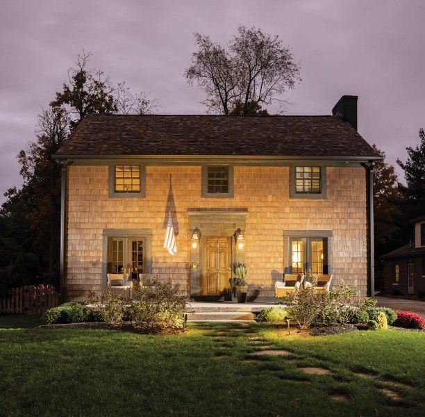 Designer Becky Morrison’s stylish Forest Hills redo includes cedar-shake shingles.