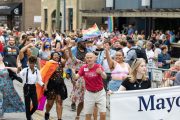 Mayor Joe Hogsett walks in Photos from Indy Pride Parade 2022