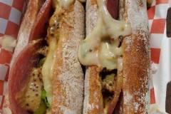 The chewy, gooey and cheesy Amanda raclette sandwich from Raclette Indiana