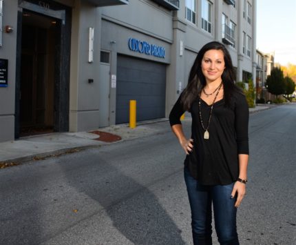 Amanda Dorman outside The Maxwell on Ohio Street downtown.