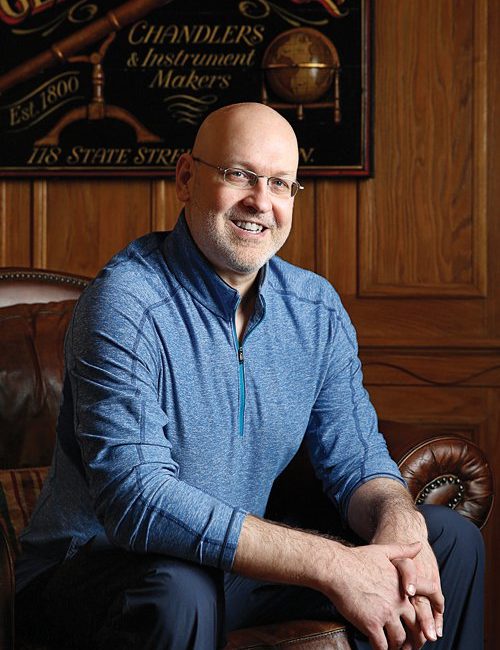 Scott Jones in his office at home—yes, the one with the indoor spiral slide.