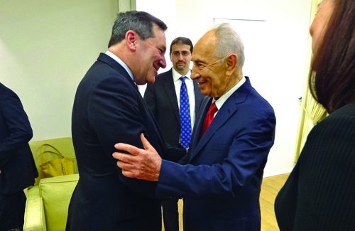 On a trip overseas in March, Donnelly met with President Shimon Peres in Israel. (Photo provided)