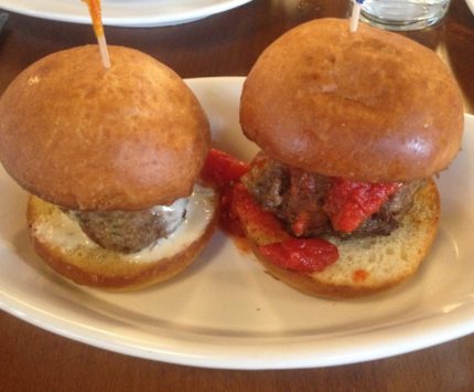 Meatball sliders from Mimi Blue Meatballs