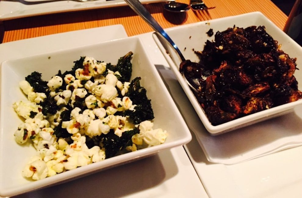 Popcorn with kale chips and fried Brussels sprouts at Tinker Street.