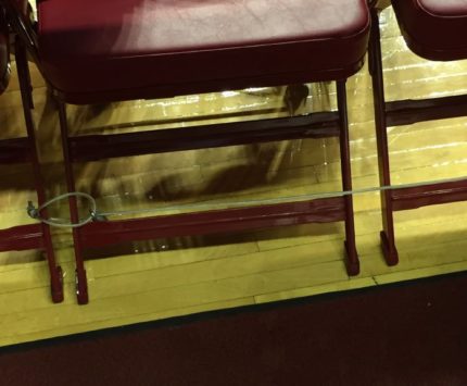 Chairs on the floor in Assembly Hall are, needless to say, not going anywhere now.