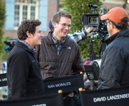 On the set of Paper Towns, Green got his first executive-producer chair–and promptly lost it.