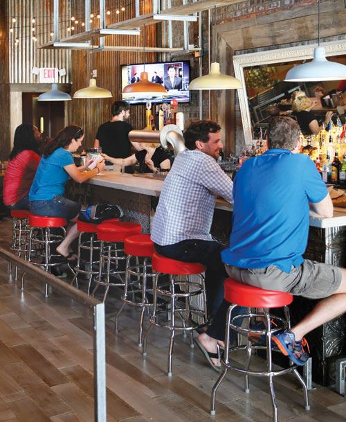 A look down the bar area