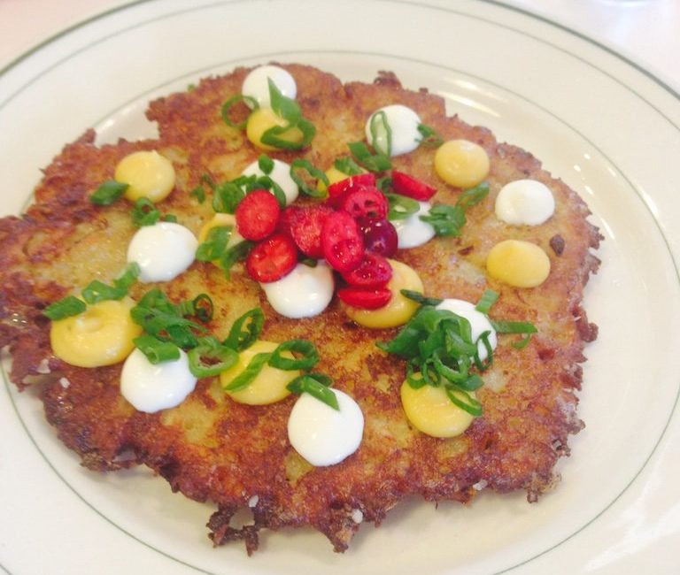 Potato-and-yuca latke at Milktooth