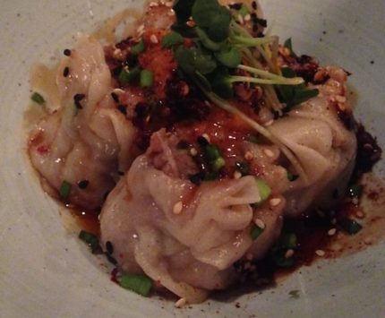 Pork neck and eel shumai at Marrow