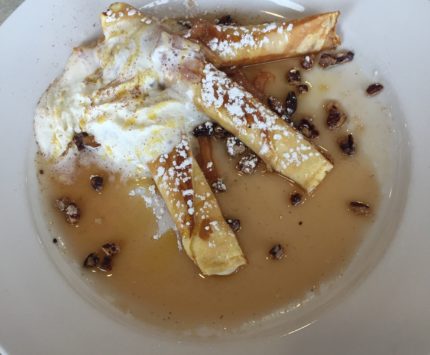 The Sweet Home Apple Bourbon Crepes at Wild Eggs