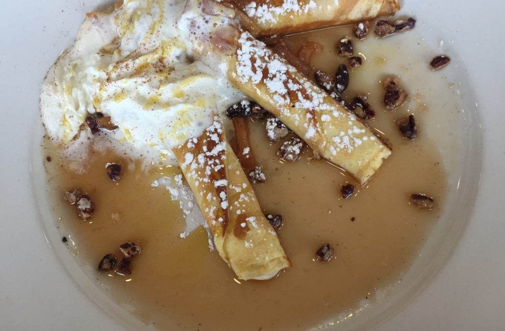 The Sweet Home Apple Bourbon Crepes at Wild Eggs