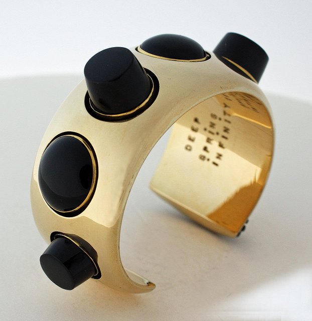 18k gold and black-jade cuff by Aaron Faber Gallery