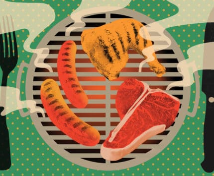 barbecuing illustration by Shane Harrison