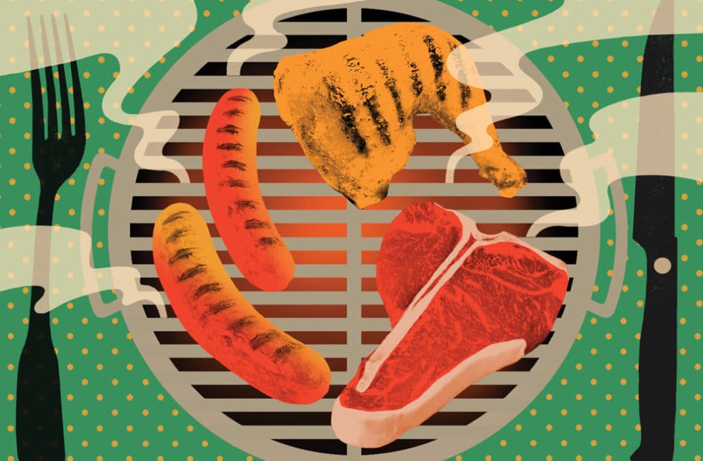 barbecuing illustration by Shane Harrison