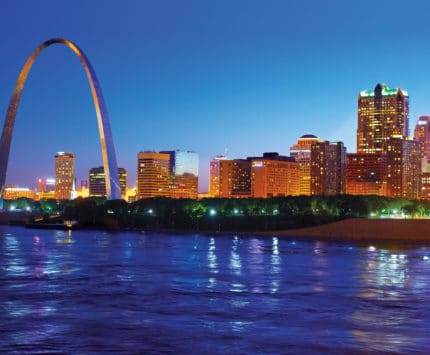 St. Louis Arch alongside water