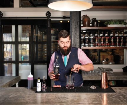 The bar inside West Fork Whiskey.