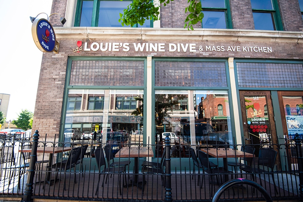 Louie's Wine Dive Indy Exterior