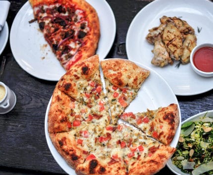 Pizza and salad from the Nook by Northside