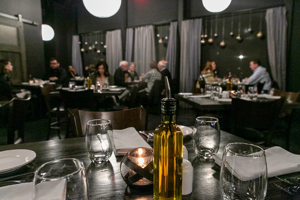 Interior with mood lighting at Sangiovese