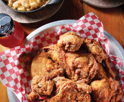 Fried chicken and sides at The Eagle