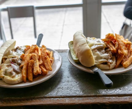 Sub sandwich with fries at Upland Carmel