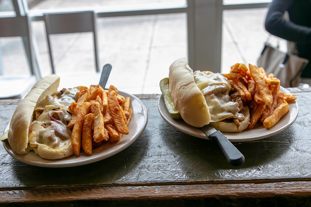 Sub sandwich with fries at Upland Carmel