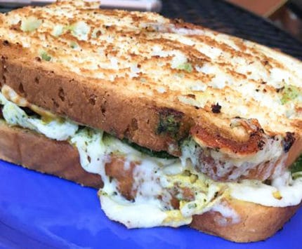 Hormone-free turkey crowned with mozzarella, sun-dried tomatoes, pesto and dijon mustard at Vitality Bowls