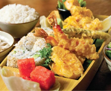 sushi and seafood platter at Benihana