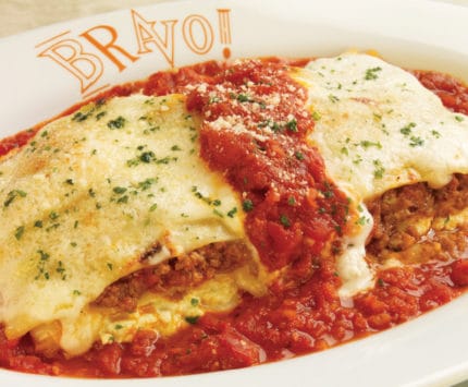 lasagna on a plate from Bravo