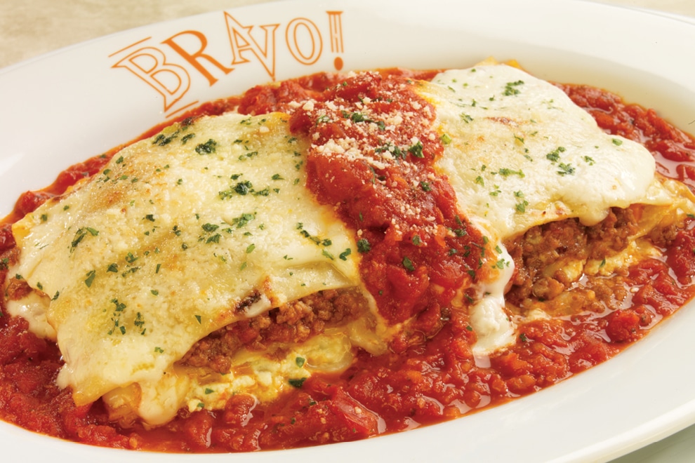 lasagna on a plate from Bravo