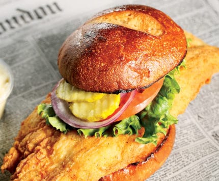 Fish sandwich from Caplinger's Fresh Catch