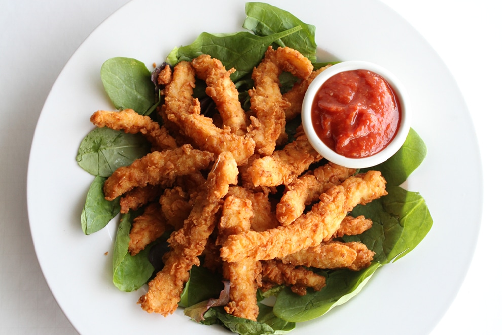 Plated fried fish from Dawson's on Main