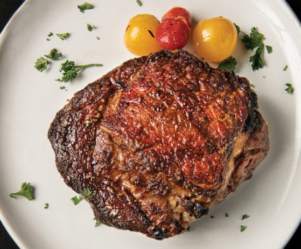 Steak with cherry tomatoes from Geraldine's