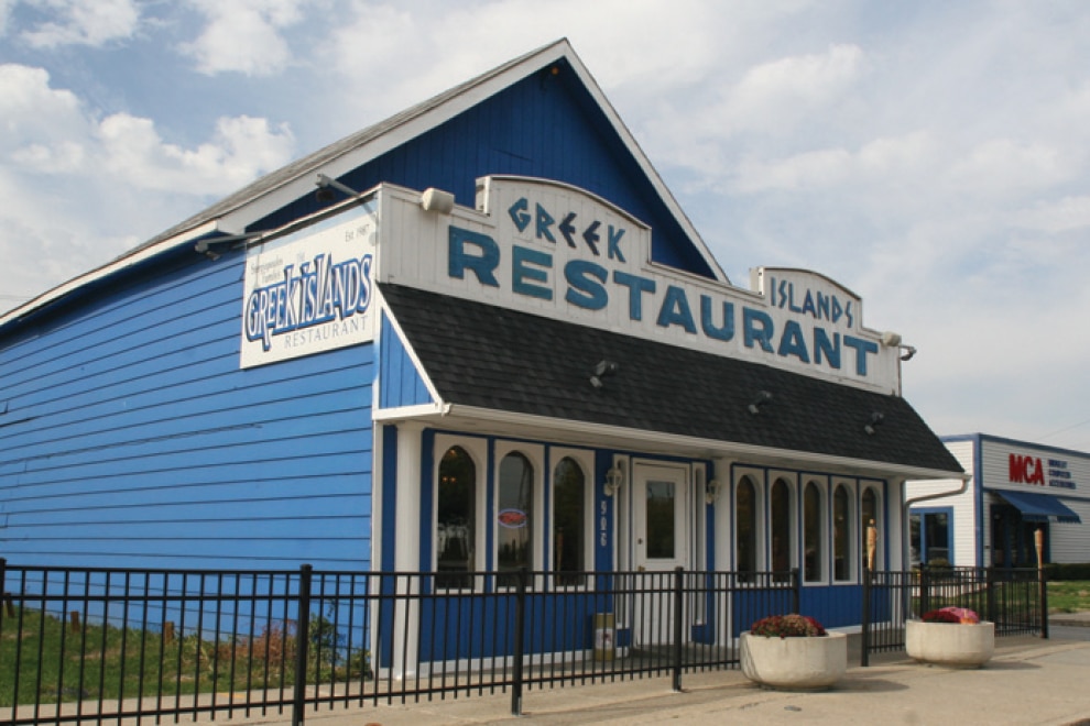 Exterior of Greek Islands restaurant