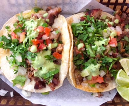 Pancho's tacos with guacamole