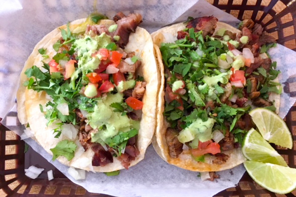 Pancho's tacos with guacamole