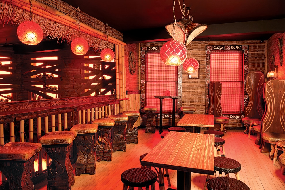 Upstairs interior of The Inferno Room tiki lounge