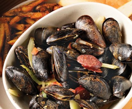 Daredevil Hall’s beer-steamed mussels