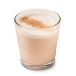 A cream-pink cocktail with a dusting of nutmeg